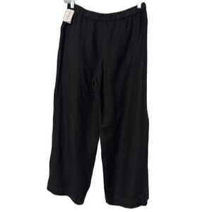 VELVET BY GRAHAM & SPENCER Lola Pull On Pant In Black NWT Large 100% Linen